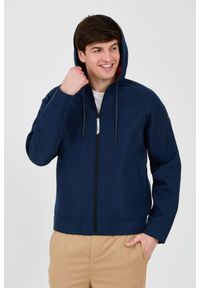 Guess - GUESS Granatowa męska bluza rozpinana z kapturem, Rozmiar M. Typ kołnierza: kaptur. Kolor: niebieski