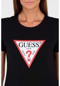 Guess - GUESS Czarny t-shirt Original Tee. Kolor: czarny