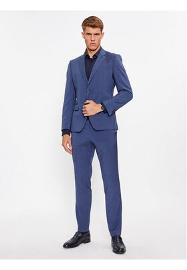 BOSS - Boss Koszula P-Hank-S-Kent-C1-222 50503554 Granatowy Slim Fit. Typ kołnierza: kołnierzyk klasyczny. Kolor: niebieski. Materiał: syntetyk