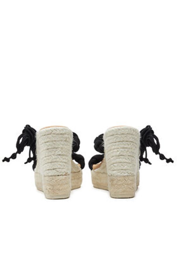 Manebi Espadryle Hamptons Two Braided Bands Wedge Espadrilles K 1.0 WE Czarny. Kolor: czarny. Materiał: skóra, zamsz