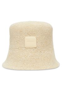Calvin Klein Kapelusz Crochet Bucket LV04K5064G Beżowy. Kolor: beżowy. Materiał: bawełna, materiał