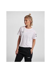 Koszulka sportowa z krótkim rękawem damska Hummel hmlGO cotton. Kolor: biały. Długość rękawa: krótki rękaw. Długość: krótkie