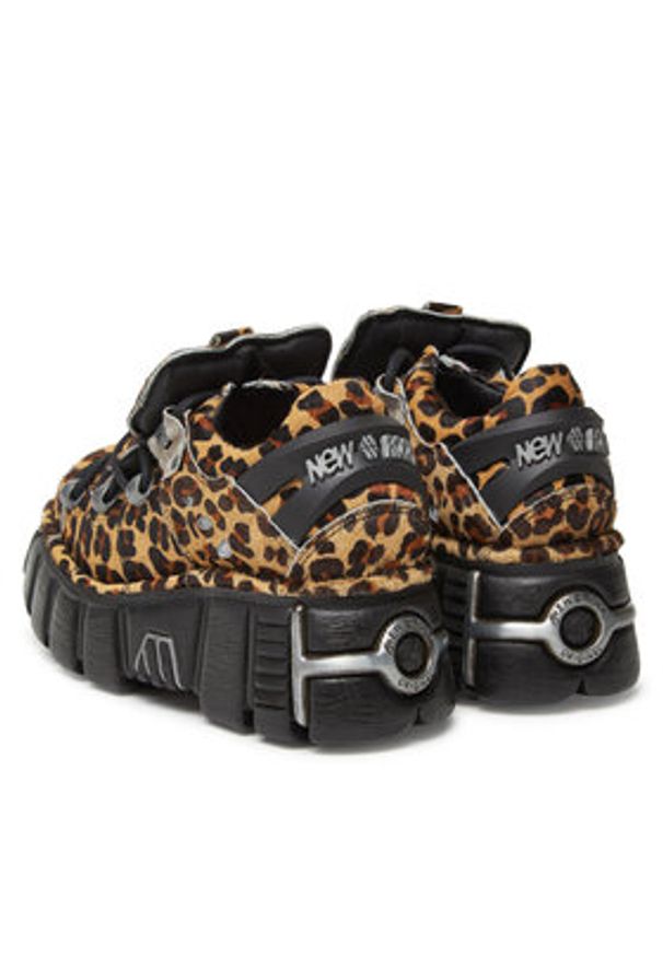 NEW ROCK Sneakersy M-120N-C71 Brązowy. Kolor: brązowy. Materiał: skóra