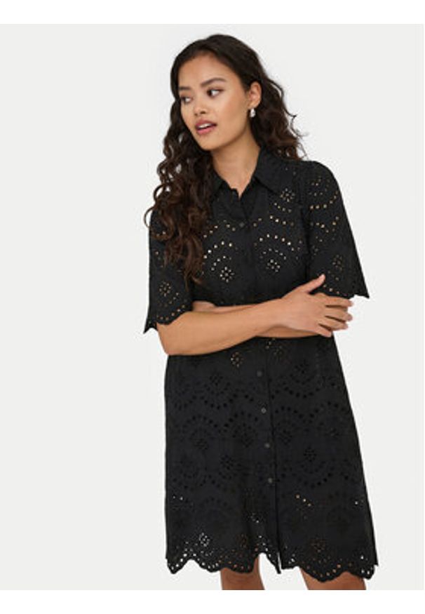 only - ONLY Sukienka letnia Valais 15357653 Czarny Regular Fit. Kolor: czarny. Materiał: bawełna. Sezon: lato
