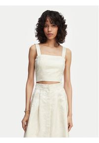 Marella Komplet top i spódnica Bazar 2615201012 Écru Regular Fit. Kolor: kremowy. Materiał: syntetyk #4