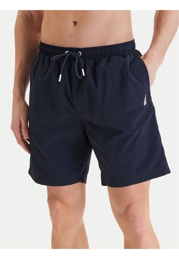 Nautica Szorty kąpielowe Salvardo NCC04502 Granatowy Regular Fit. Kolor: niebieski. Materiał: syntetyk