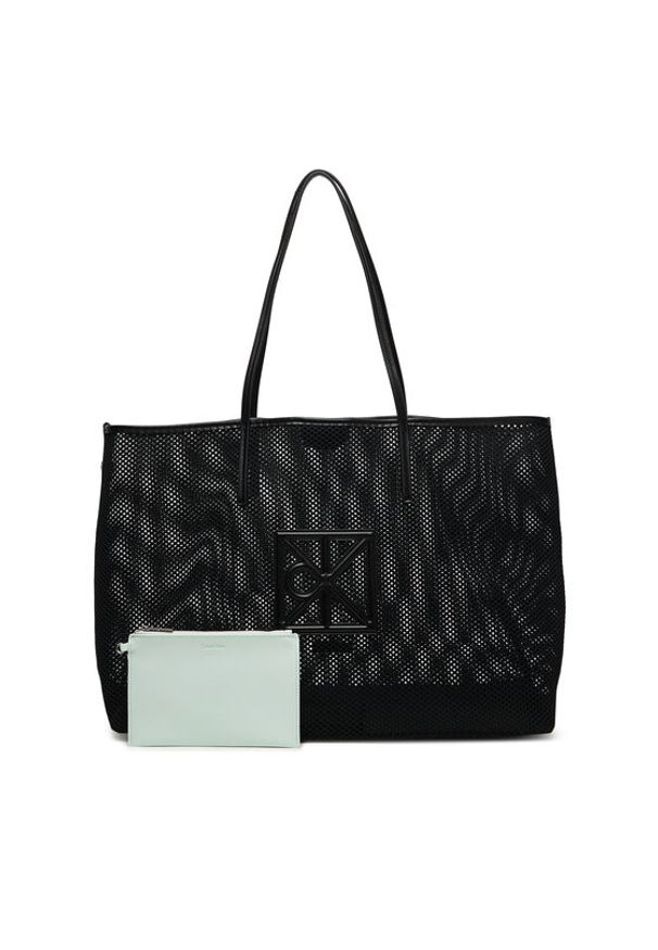 Calvin Klein Torebka Emblem Mesh Xl Tote LV04F3422G Czarny. Kolor: czarny