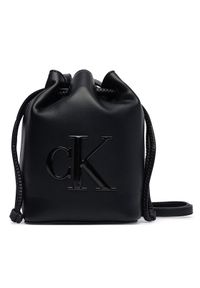 Calvin Klein Torebka Bold Ck Mini Bucket Crossbody LV04F3870G Czarny. Kolor: czarny. Materiał: skórzane #1