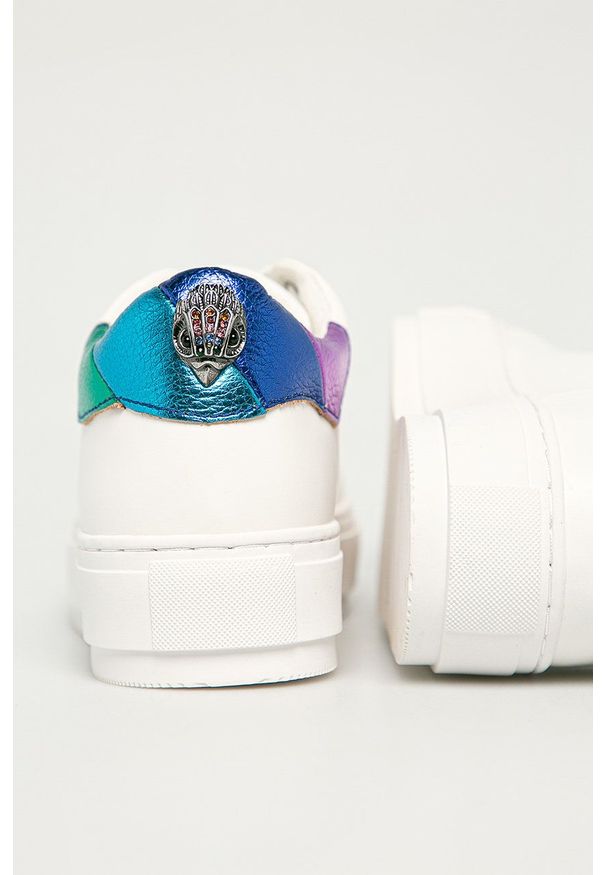 Kurt Geiger London - Buty skórzane. Nosek buta: okrągły. Zapięcie: sznurówki. Kolor: biały. Materiał: skóra. Obcas: na platformie