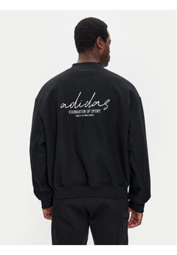 Adidas - adidas Kurtka bomber Brand Love IW3550 Czarny Loose Fit. Kolor: czarny. Materiał: syntetyk