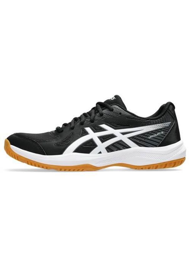 Buty siatkarskie męskie Asics Upcourt 6. Kolor: biały, wielokolorowy, czarny. Materiał: materiał, syntetyk. Szerokość cholewki: normalna