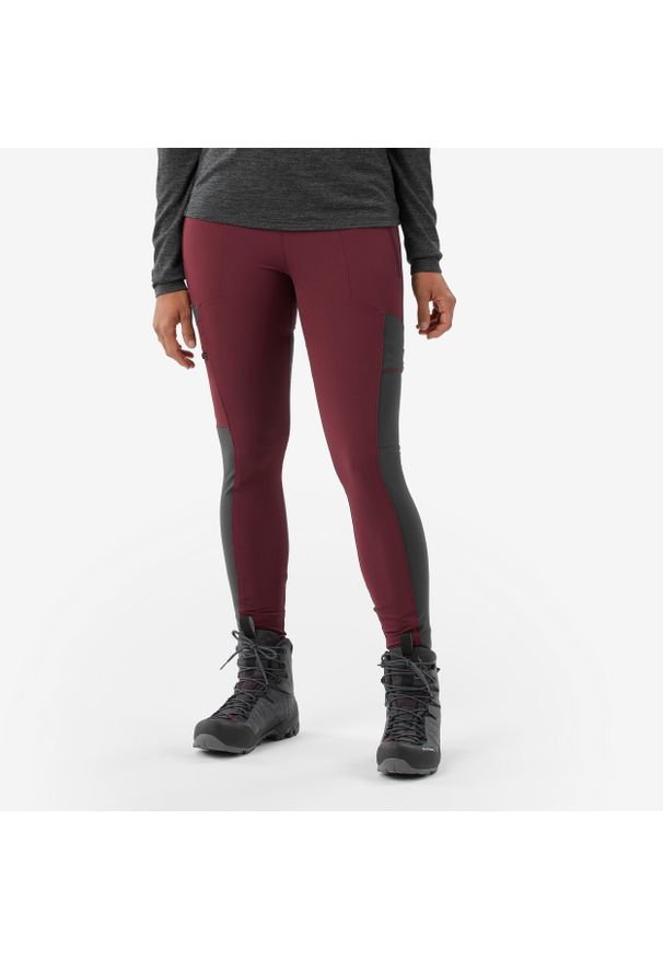 SIMOND - Legginsy trekkingowe damskie Simond Travel 500. Kolor: szary, wielokolorowy, brązowy. Materiał: poliester, poliamid, materiał, elastan. Sport: turystyka piesza