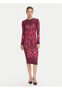 Versace Jeans Couture Sukienka codzienna 79HAO9P0 JS524 Fioletowy Slim Fit. Okazja: na co dzień. Kolor: fioletowy. Materiał: wiskoza. Typ sukienki: proste. Styl: casual