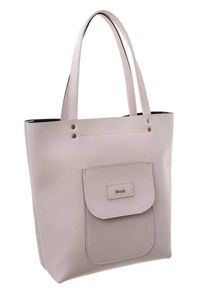 ROVICKY - Torebka shopper bag 2w1 duża A4 Rovicky różowa 1335. Kolor: różowy. Materiał: skórzane #1