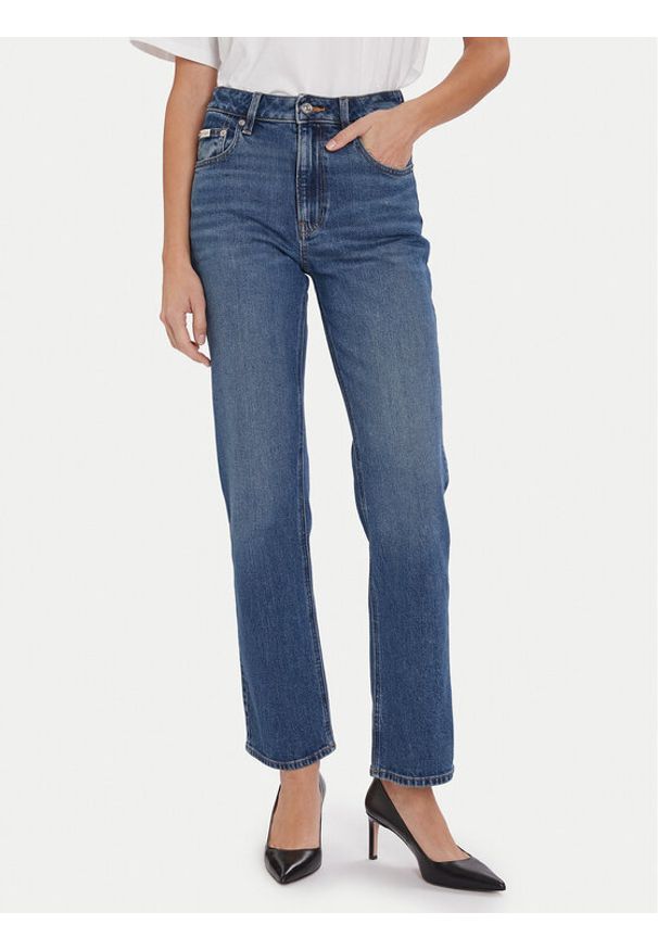 Calvin Klein Jeans Jeansy LV047D743G Niebieski Straight Fit. Kolor: niebieski