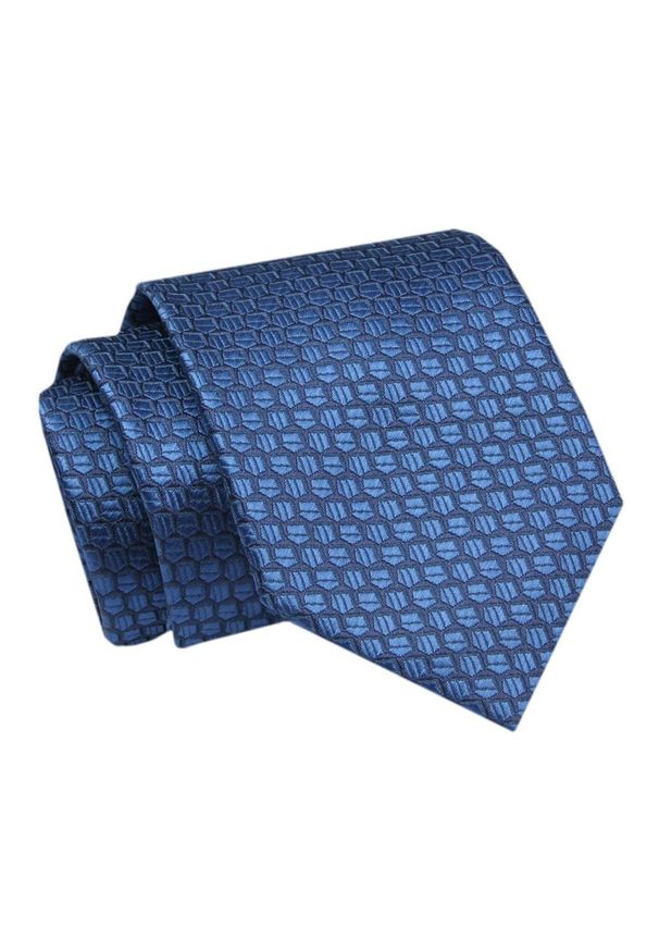 Alties - Krawat - ALTIES - Elegancki Granat. Kolor: niebieski. Materiał: tkanina. Styl: elegancki