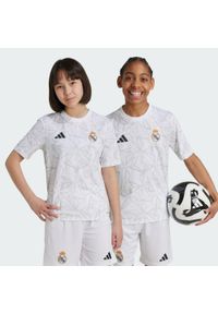 Adidas - Koszulka Real Madrid Pre-Match Kids. Kolor: szary, biały, wielokolorowy. Materiał: materiał. Sport: piłka nożna #1