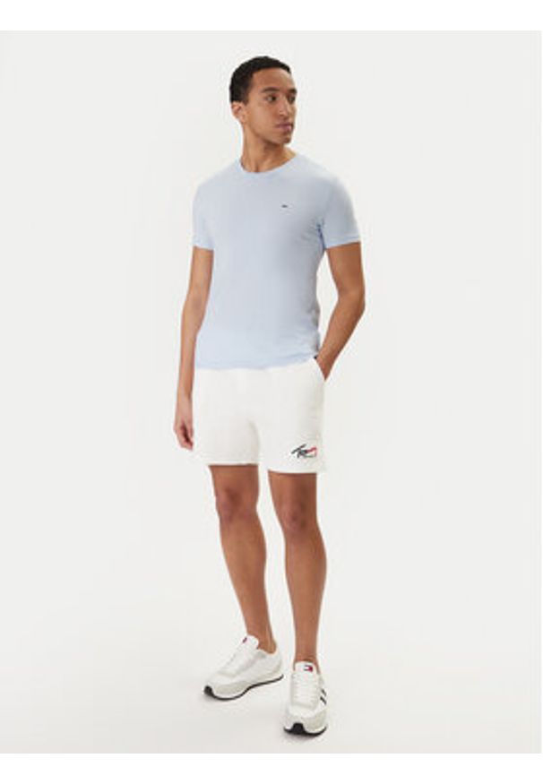 Tommy Jeans Szorty sportowe Signature DM0DM23017 Biały Regular Fit. Kolor: biały. Materiał: bawełna. Styl: sportowy