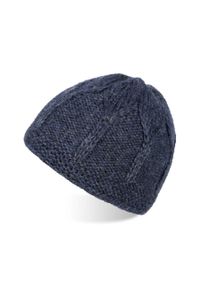 Czapka damska granatowa PAOLO PERUZZI A-01-DB. Kolor: niebieski. Materiał: materiał. Sezon: zima. Styl: klasyczny #1