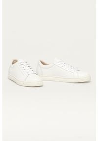 Selected buty skórzane Slhevan Leather kolor biały. Nosek buta: okrągły. Zapięcie: sznurówki. Kolor: biały. Materiał: skóra