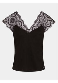 Morgan Bluzka 222-DELO Czarny Regular Fit. Kolor: czarny. Materiał: wiskoza, syntetyk #3