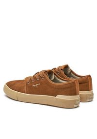 Pepe Jeans Sneakersy PMS31071 Brązowy. Kolor: brązowy. Materiał: skóra, zamsz #4