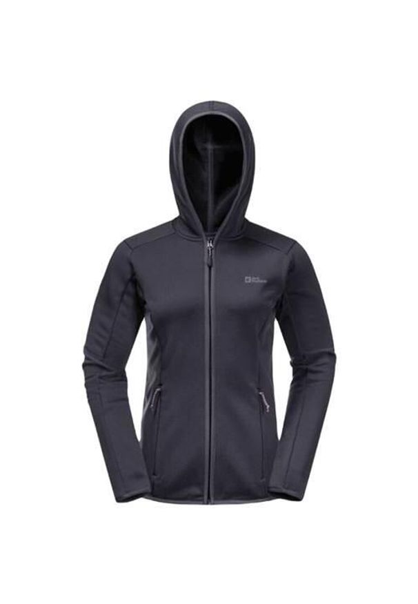 Bluza polarowa damska Jack Wolfskin Baiselberg. Kolor: czarny. Materiał: syntetyk