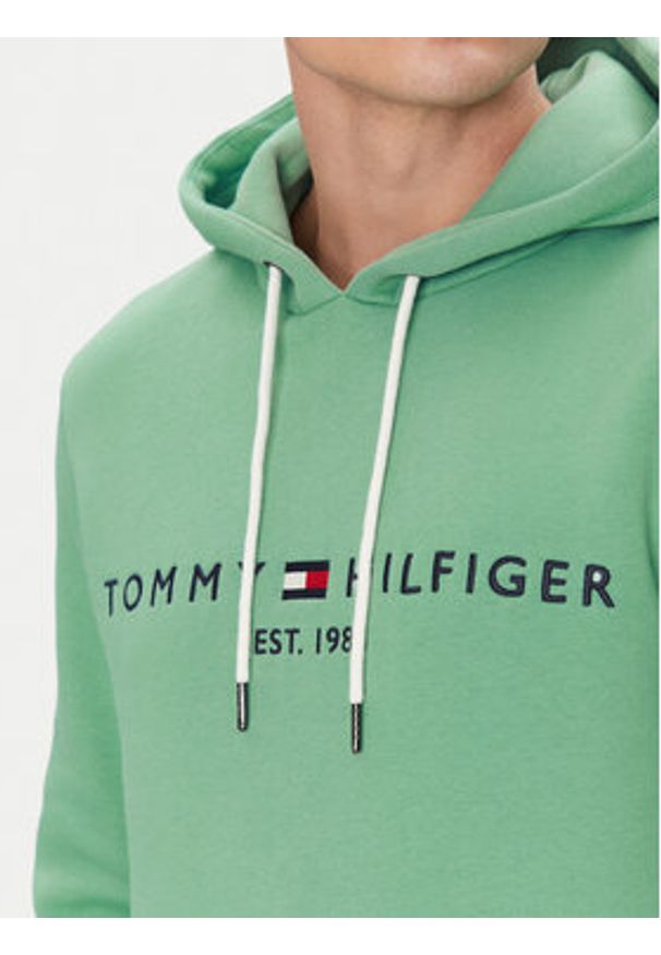 TOMMY HILFIGER - Tommy Hilfiger Bluza Logo MW0MW11599 Zielony Regular Fit. Kolor: zielony. Materiał: bawełna