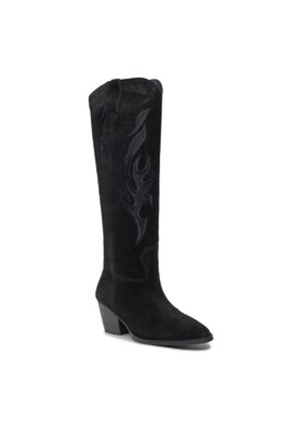 Bronx Kowbojki High boots 14297-C Czarny. Kolor: czarny. Materiał: skóra