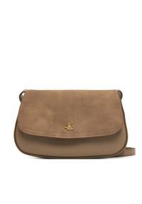 Calvin Klein Torebka Ck Brushed Flap Camera Bag LV04F3409G Beżowy. Kolor: beżowy. Materiał: skórzane #1