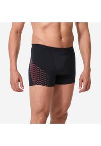 Bokserki pływackie męskie Decathlon Fiti. Kolor: czarny, czerwony, wielokolorowy. Materiał: poliester, materiał. Długość: długie #1