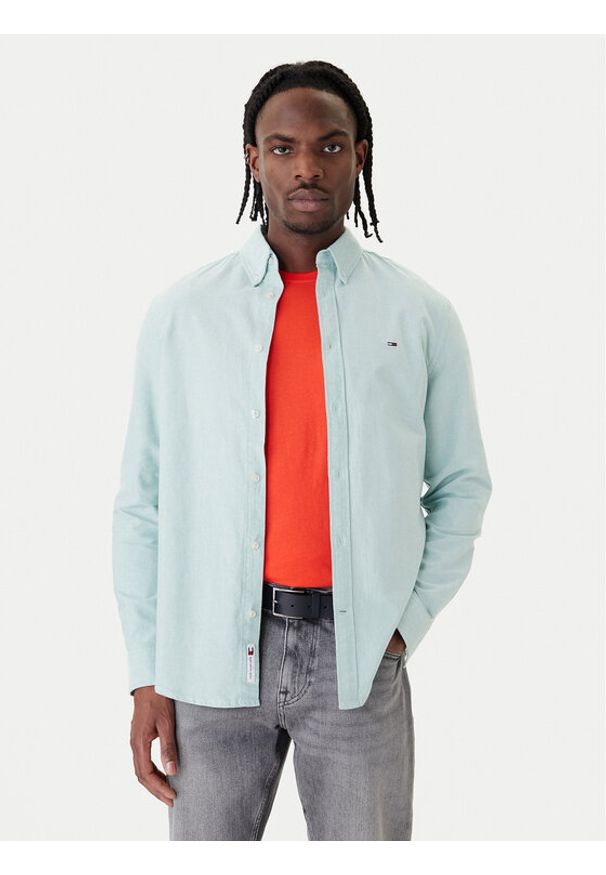 Tommy Jeans Koszula DM0DM21298 Zielony Regular Fit. Kolor: zielony. Materiał: bawełna