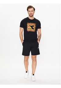 Diadora T-Shirt Ss Frieze 102.179313 Czarny Regular Fit. Kolor: czarny. Materiał: bawełna