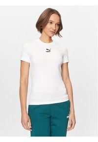 Puma T-Shirt Classics 535610 Biały Tight Fit. Kolor: biały. Materiał: bawełna #1