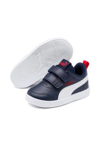 Buty dla dzieci Puma Courtflex V2 V Inf. Kolor: czerwony, niebieski, wielokolorowy. Materiał: materiał, syntetyk. Sport: turystyka piesza #1