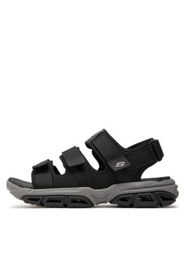 skechers - Skechers Sandały Atlan-Bodie 210444/BLK Czarny. Kolor: czarny. Materiał: materiał