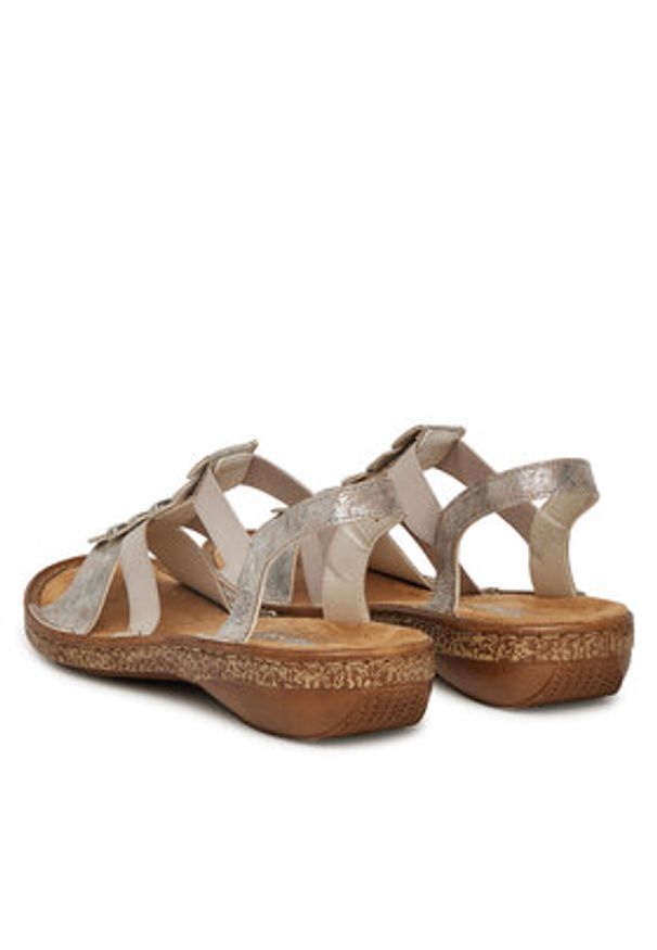 Rieker Sandały CEO-62850-90 Szary. Kolor: szary. Materiał: skóra