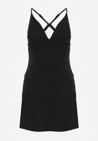 Born2be - Czarna Funkcjonalna Sukienka Sportowa na Ramiączkach z Odkrytymi Plecami Viviriel. Okazja: na co dzień, na spacer. Kolor: czarny. Długość rękawa: na ramiączkach. Typ sukienki: sportowe. Styl: sportowy #6