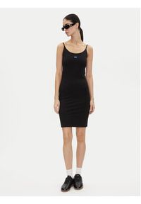 Hugo - HUGO Sukienka codzienna Narya 50538896 Czarny Slim Fit. Okazja: na co dzień. Kolor: czarny. Materiał: bawełna. Typ sukienki: proste. Styl: casual #3