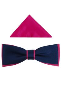 Modini - Granatowo-amarantowa mucha slim B32. Kolor: różowy, wielokolorowy, niebieski. Materiał: poliester, tkanina. Styl: elegancki #1