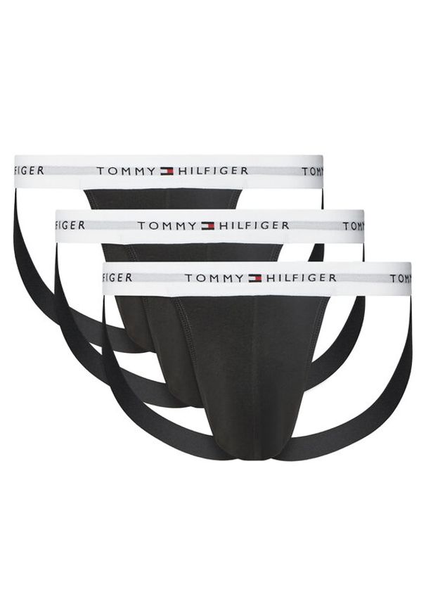 TOMMY HILFIGER - Tommy Hilfiger Komplet 3 par slipów Jock Strap UM0UM03377 Czarny. Kolor: czarny. Materiał: bawełna