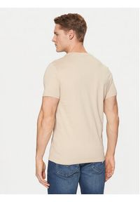 Guess T-Shirt M2YI71 I3Z14 Beżowy Slim Fit. Kolor: beżowy. Materiał: bawełna