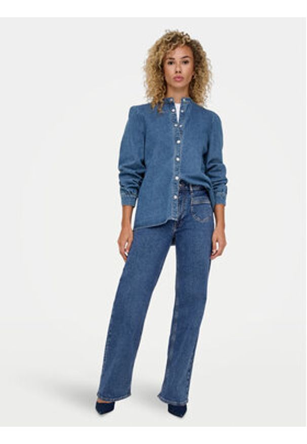 only - ONLY Koszula jeansowa Belle 15347085 Niebieski Regular Fit. Kolor: niebieski. Materiał: bawełna