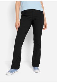 bonprix - Spodnie z bengaliny ze stretchem o kroju bootcut. Kolor: czarny #1