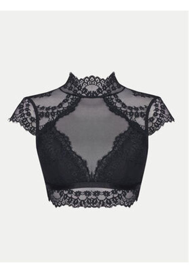 Hunkemöller Biustonosz top Daisy 205499 Czarny. Kolor: czarny. Materiał: syntetyk