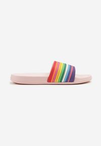 Renee - Różowe Klapki Ozdobione Tęczą Galaria. Okazja: na plażę, na co dzień. Kolor: różowy. Wzór: aplikacja. Sezon: lato. Styl: casual, elegancki #5