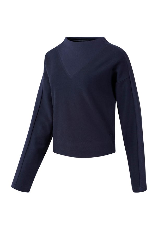 Bluza treningowa damska Reebok TE Twill Cowl Neck. Kolor: niebieski