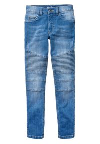 bonprix - Dżinsy o kroju skinny, ze stretchem, regulowanym paskiem, straight. Kolor: niebieski #1