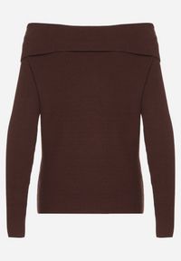Born2be - Brązowy Sweter z Wiskozą Ozdobiony Cyrkoniową Aplikacją Marrise. Okazja: na co dzień. Kolor: brązowy. Materiał: wiskoza. Wzór: aplikacja. Styl: elegancki, glamour, casual #4