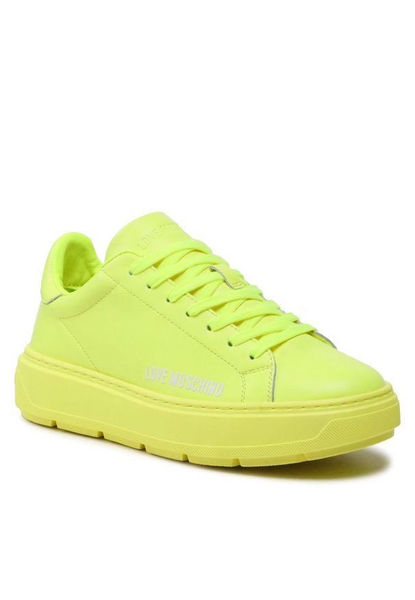 Love Moschino - Sneakersy LOVE MOSCHINO JA15304G1GID0400 Fluo Giallo. Kolor: zielony. Materiał: skóra